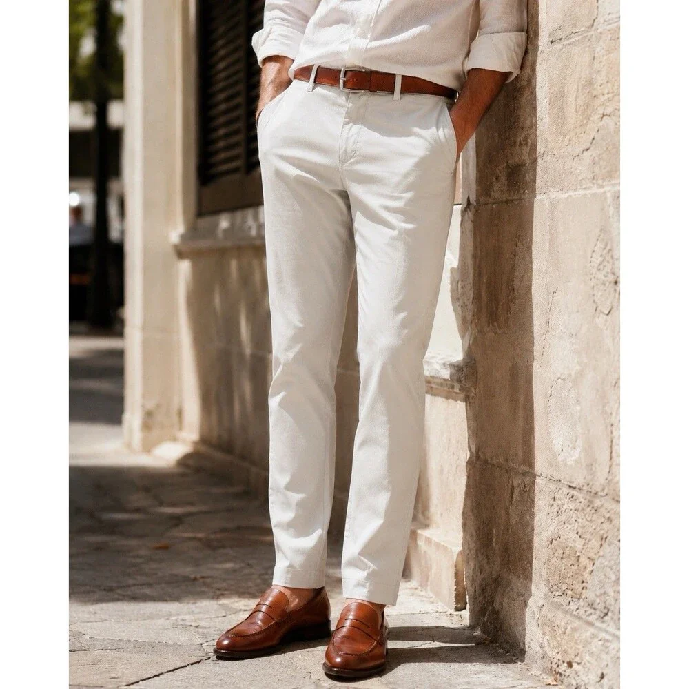 J Crew Chino Pants Mens 35x30 Gray Stone Slim Fit Original Cotton Stretch CO399